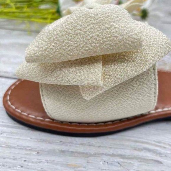 NEW| Women's Bowknot Open Toe Flat Slide Sandals - Picture 5 of 6